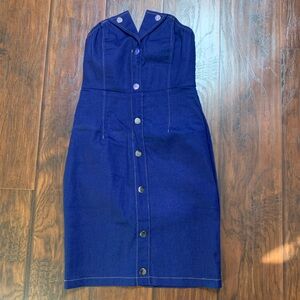 🆕 Women's Blue Button-Down Dress